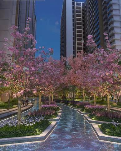 复地•云极蓝花楹景观效果图